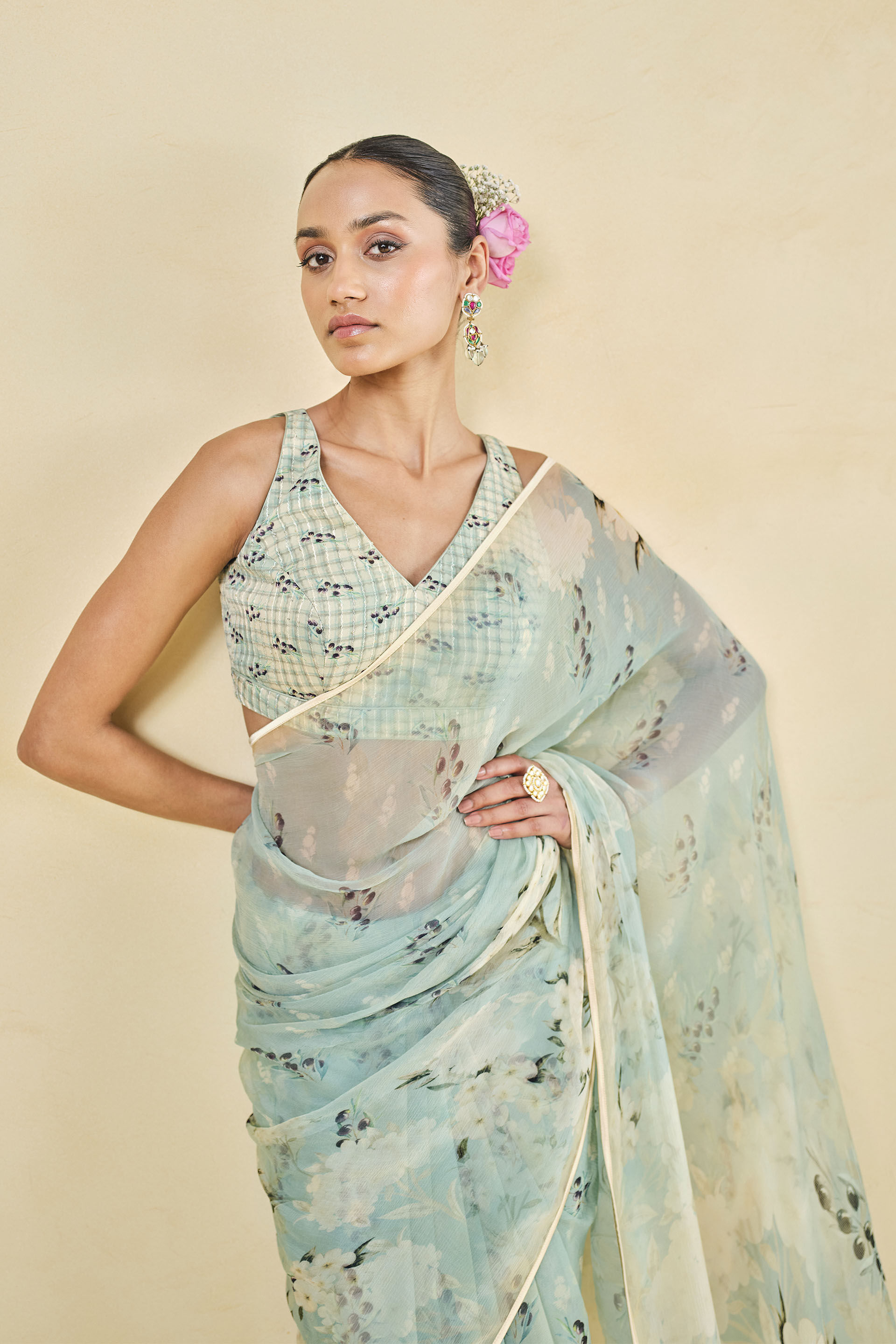 Nalorie Saree - Sage, Sage, image 4