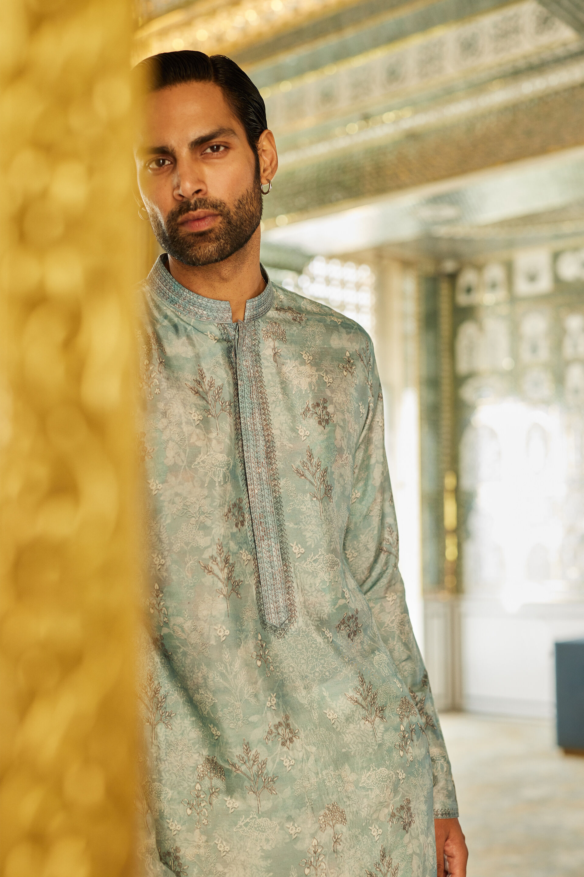 Sharv Silk Kurta - Ice Blue, Ice Blue, image 3