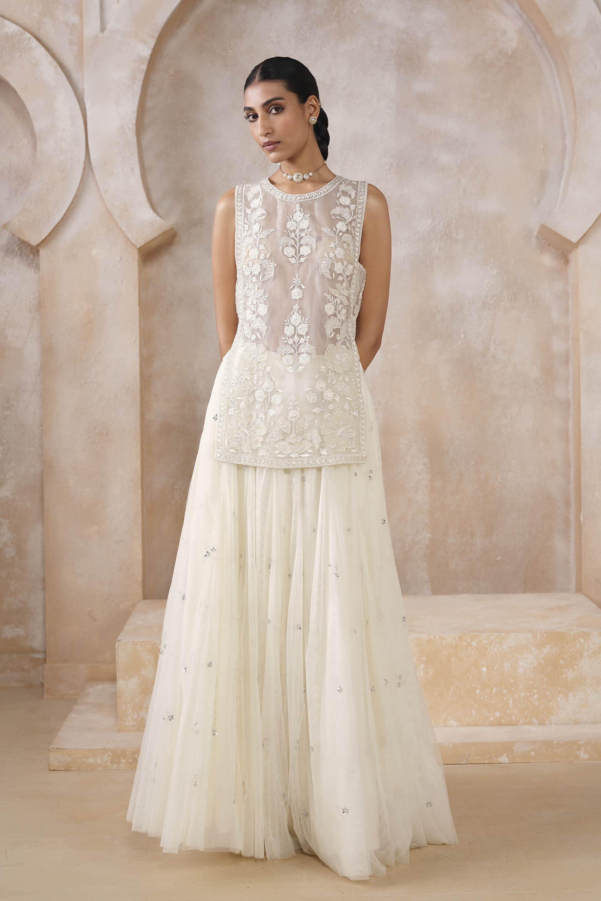 Siofra Silk Skirt Set - Ivory