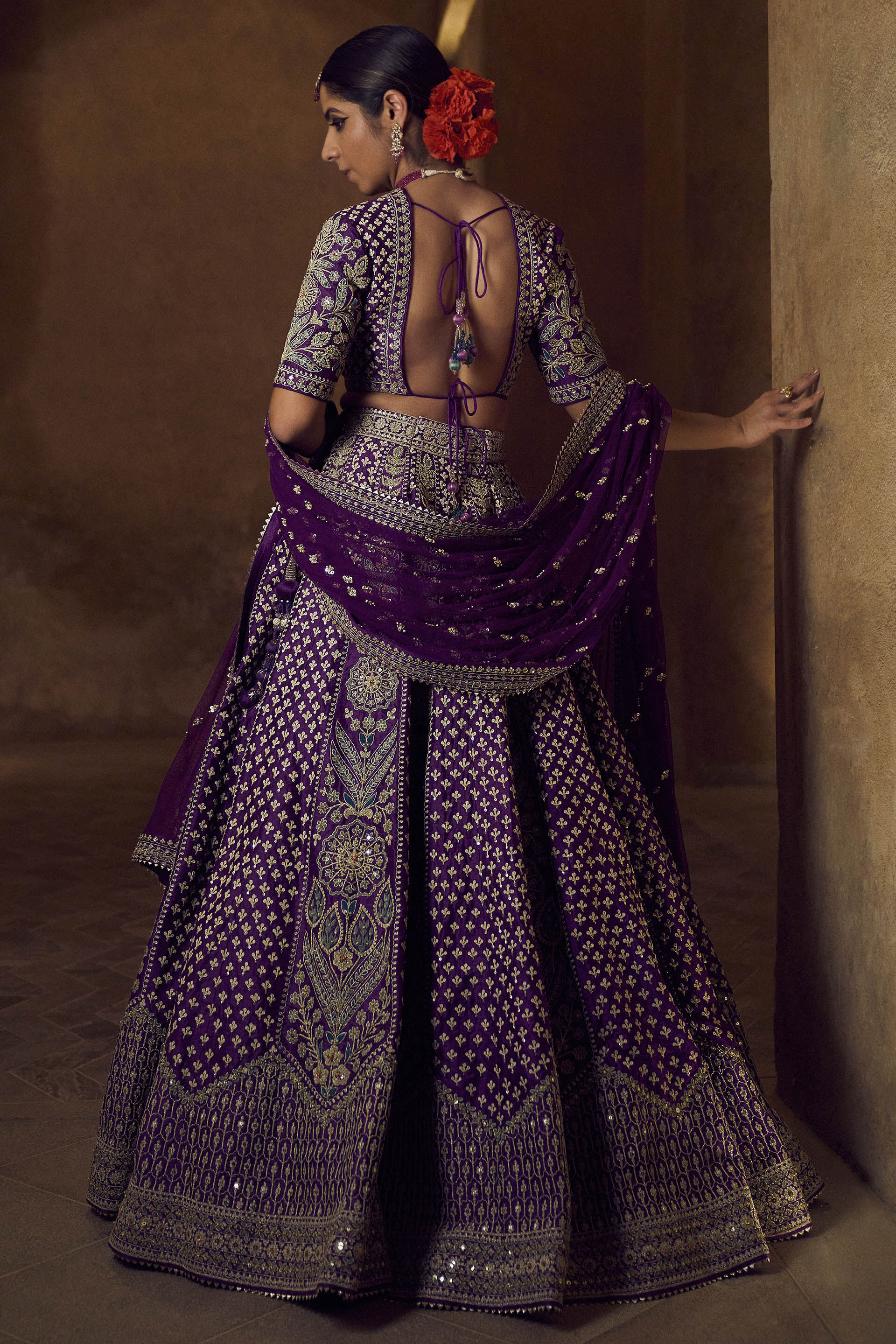 Gahina Lehenga-Purple, Purple, image 3
