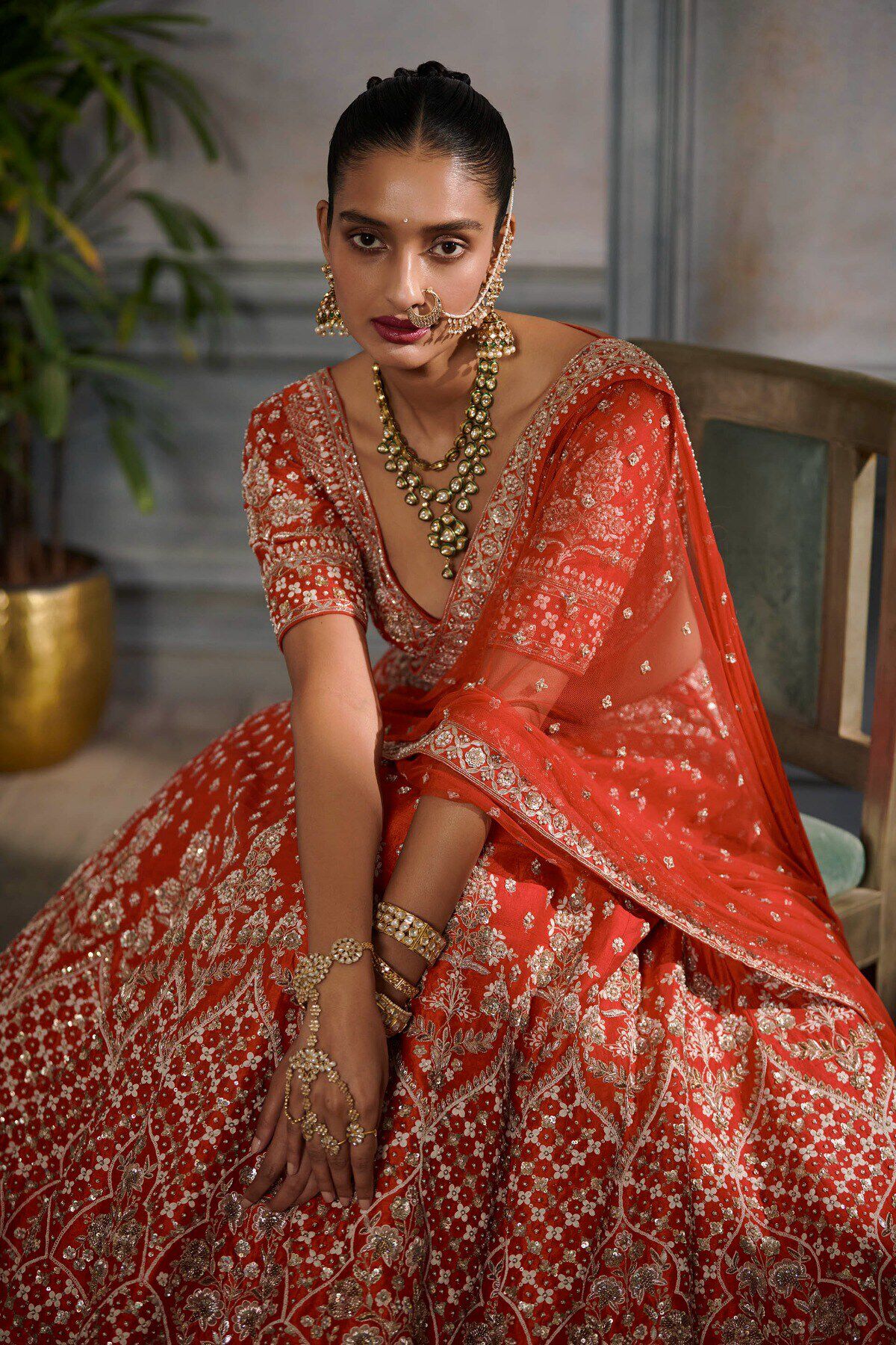4 - Sitashi Lehenga Set &ndash; Red, image 4