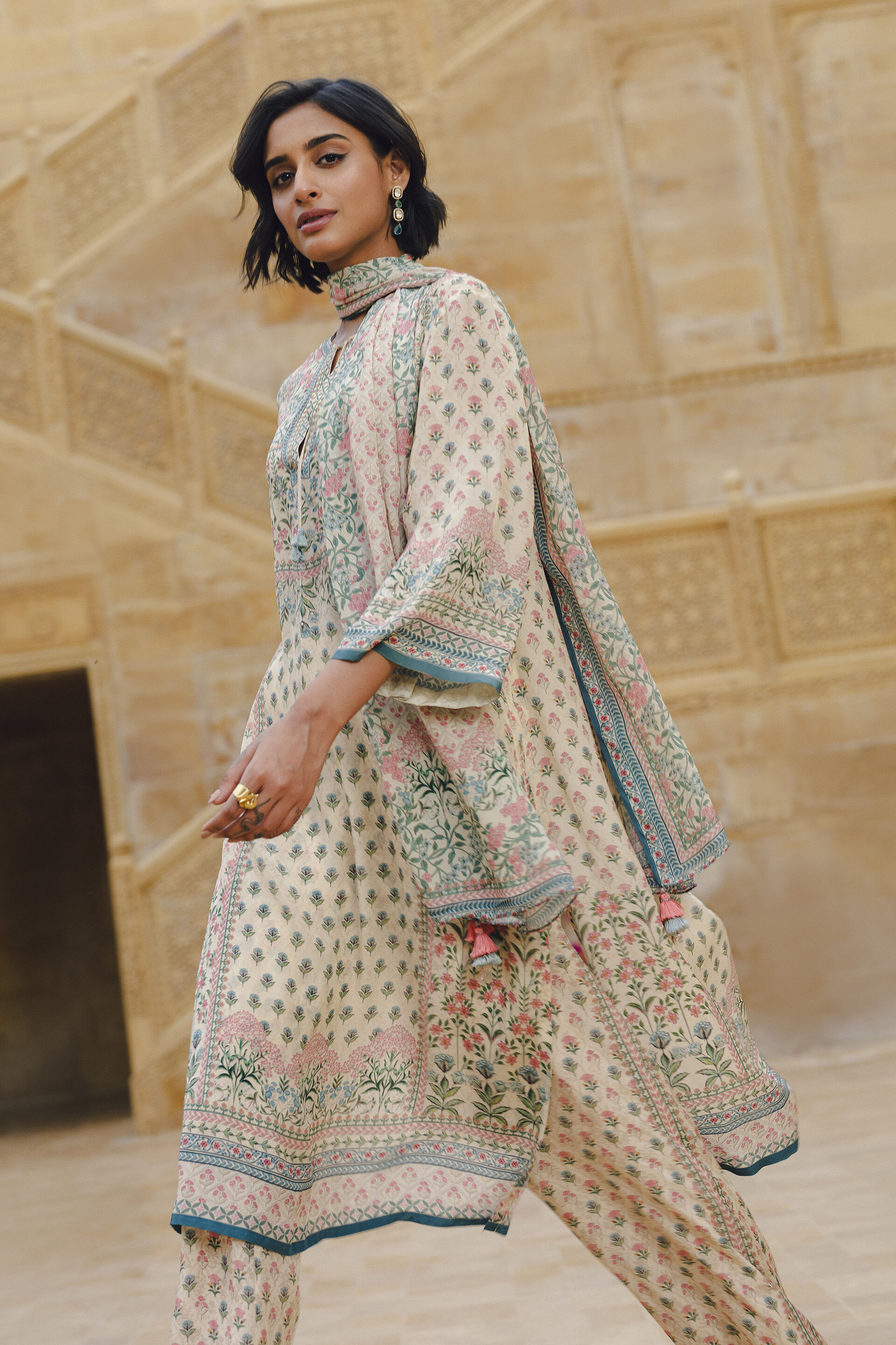 Indivarini Kurta Set - Cream, Cream, image 3