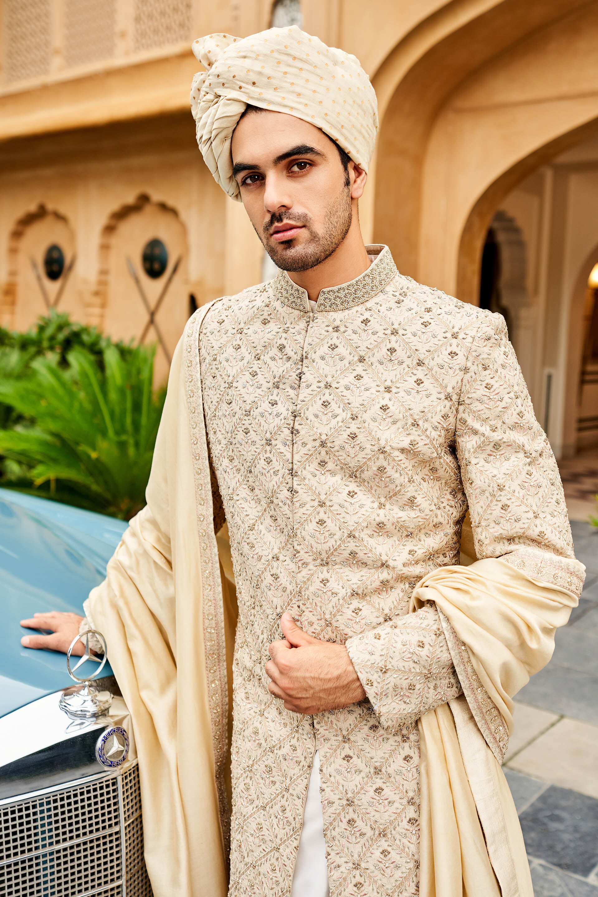 Aalekh Sherwani - Cream, Cream, image 5
