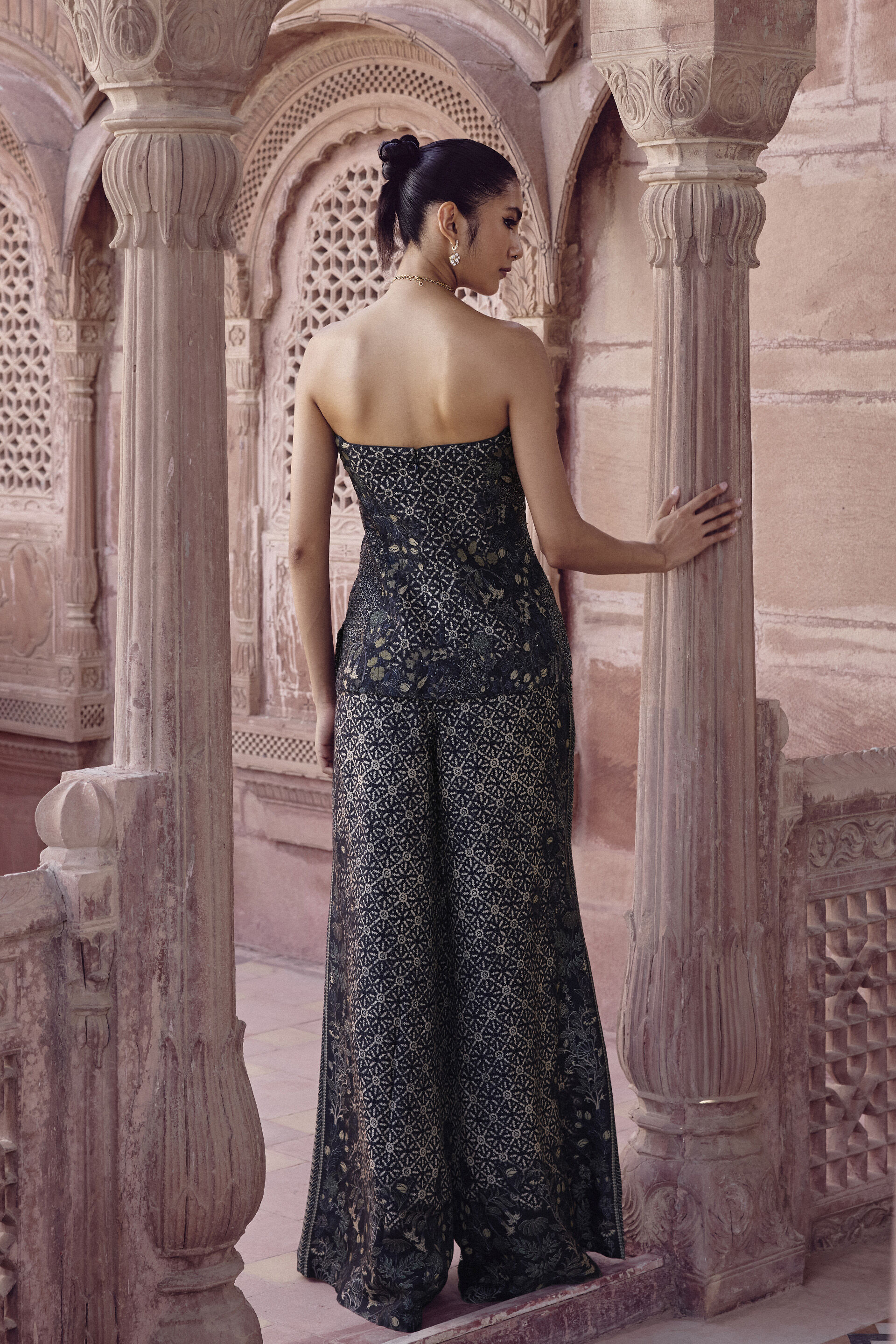 Aruvi Silk Pant Set - Black