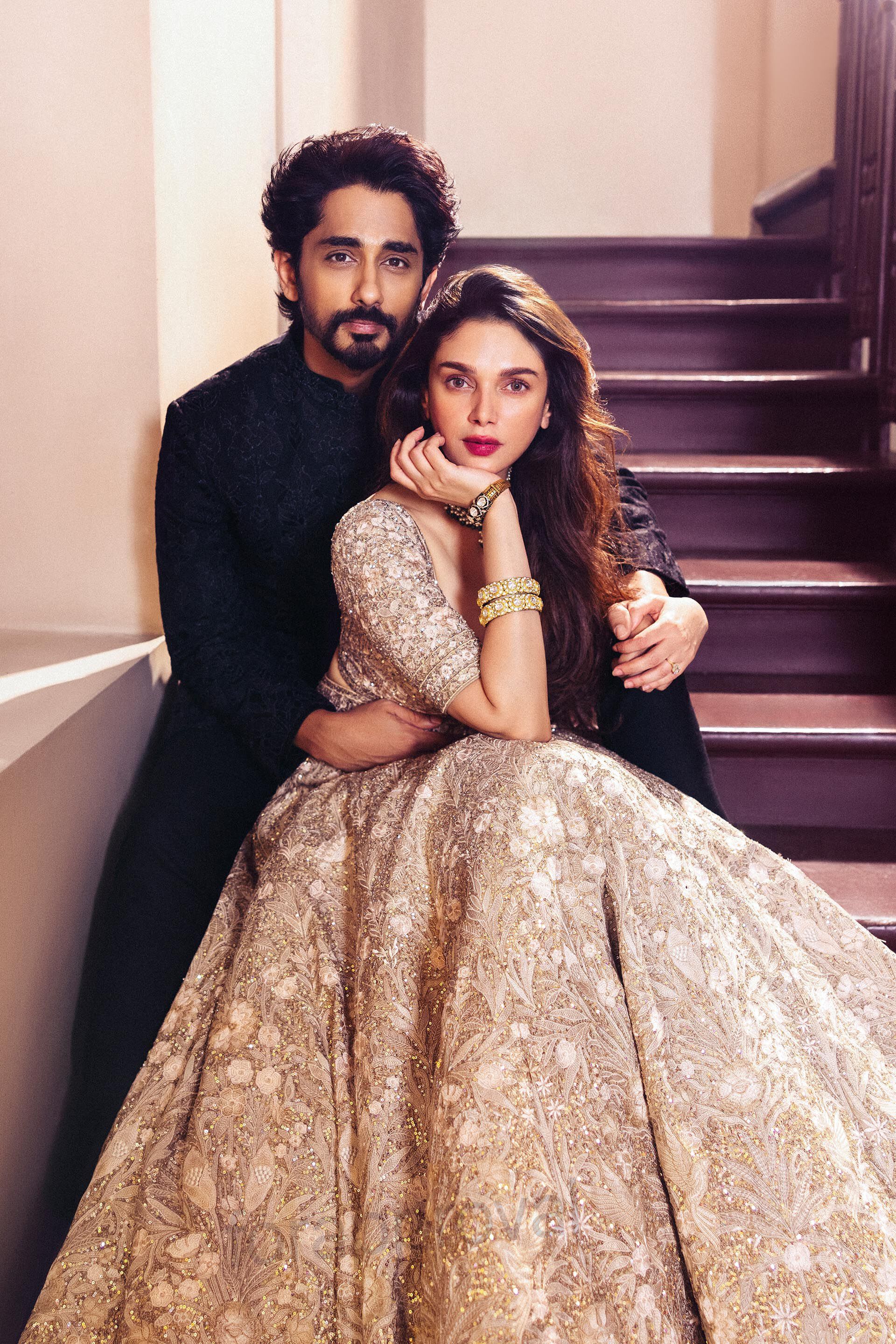 Arisa Embroidered Silk Lehenga Set - Gold