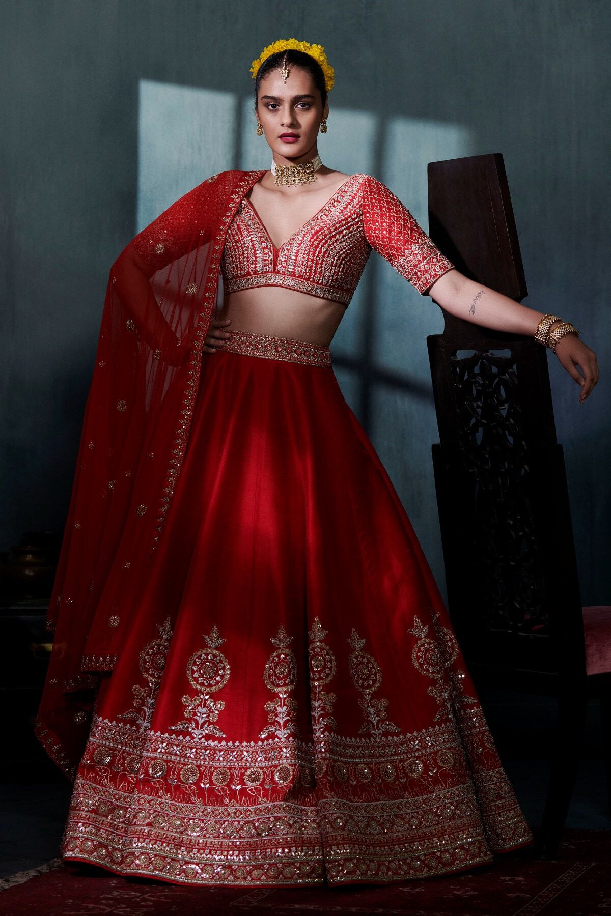 Janki Lehenga Set - Red