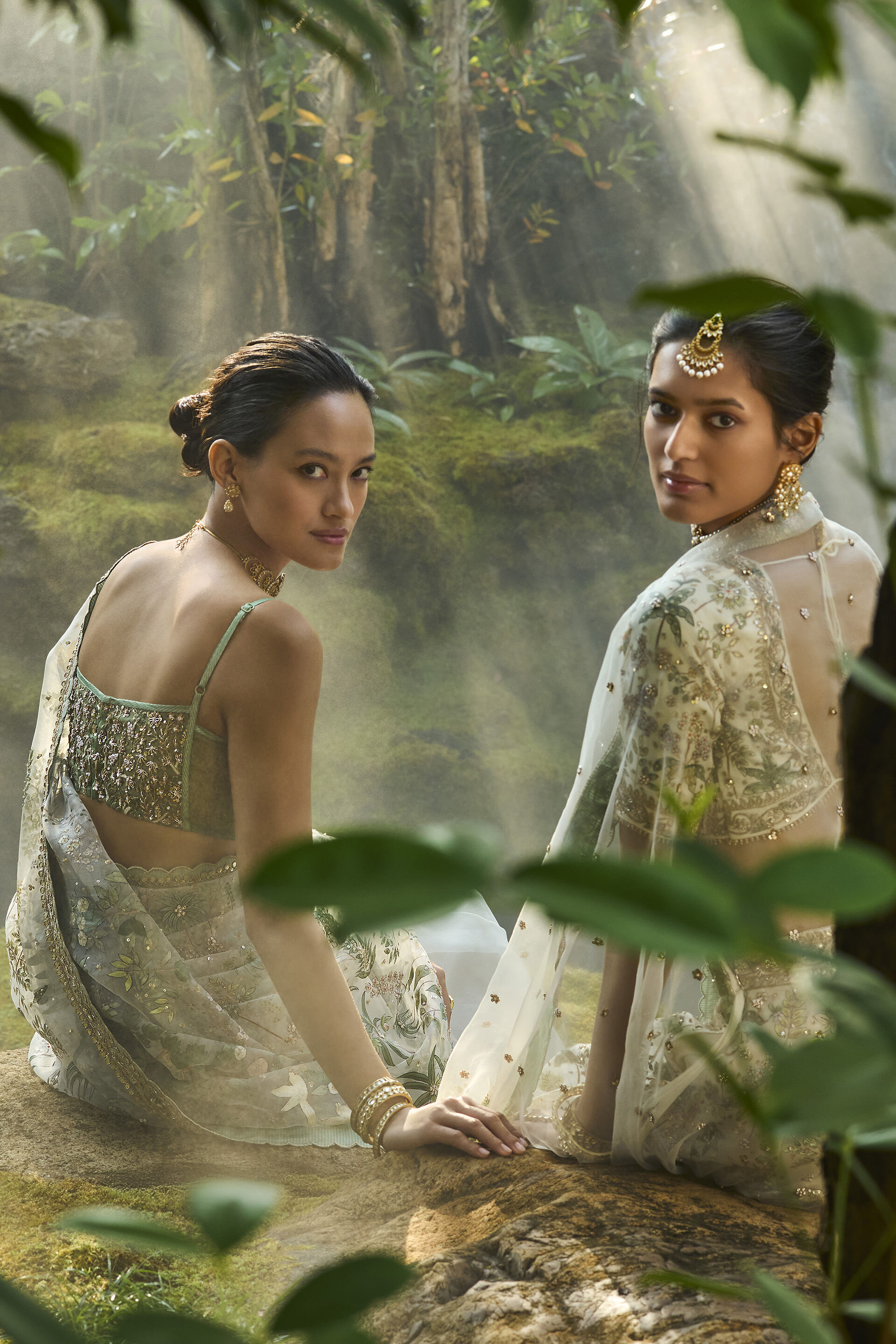 Eartha Hand-painted Pichhwai Silk Lehenga Set - Ivory, Ivory, image 7