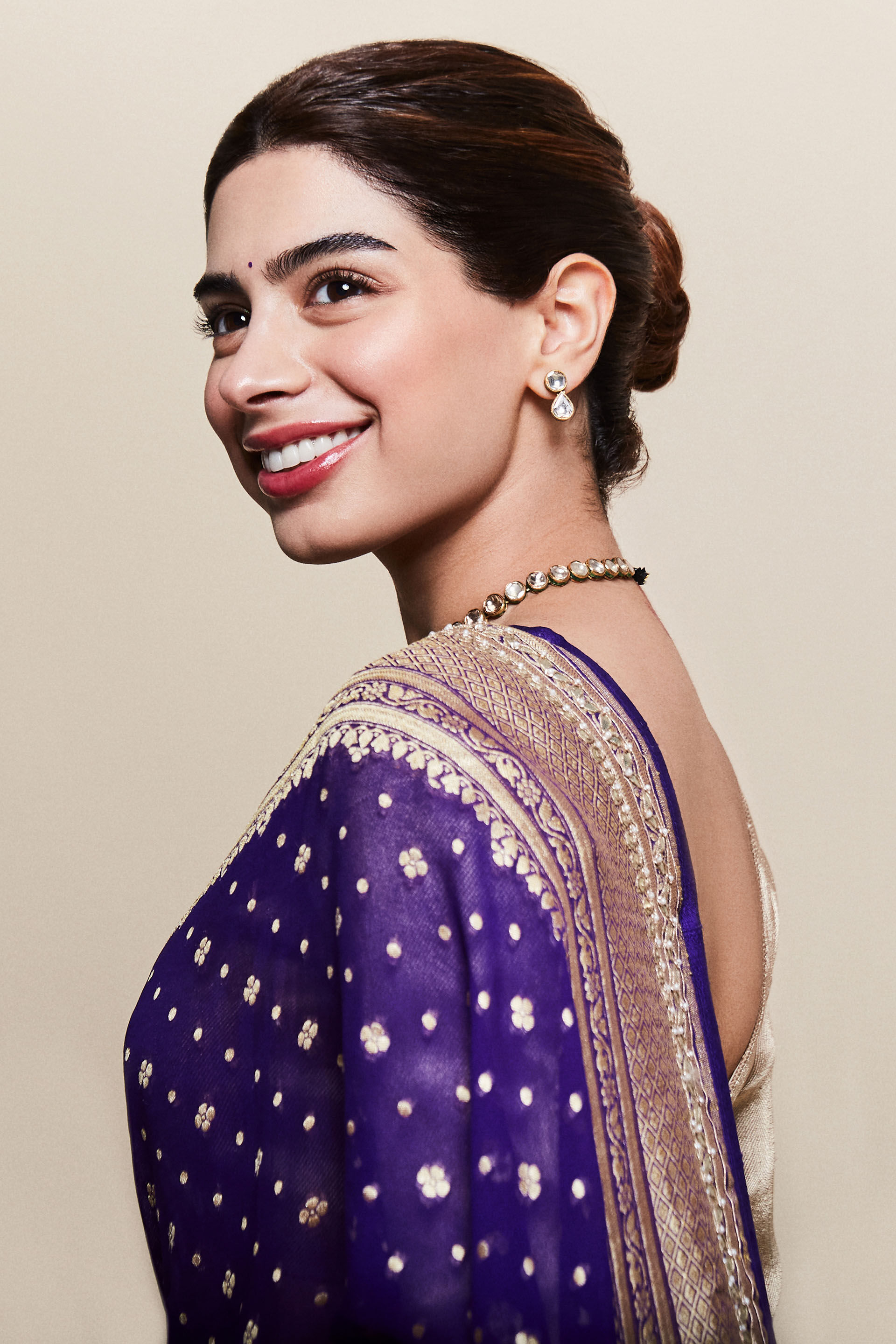 Nityami Benarasi Saree - Purple, , image 4