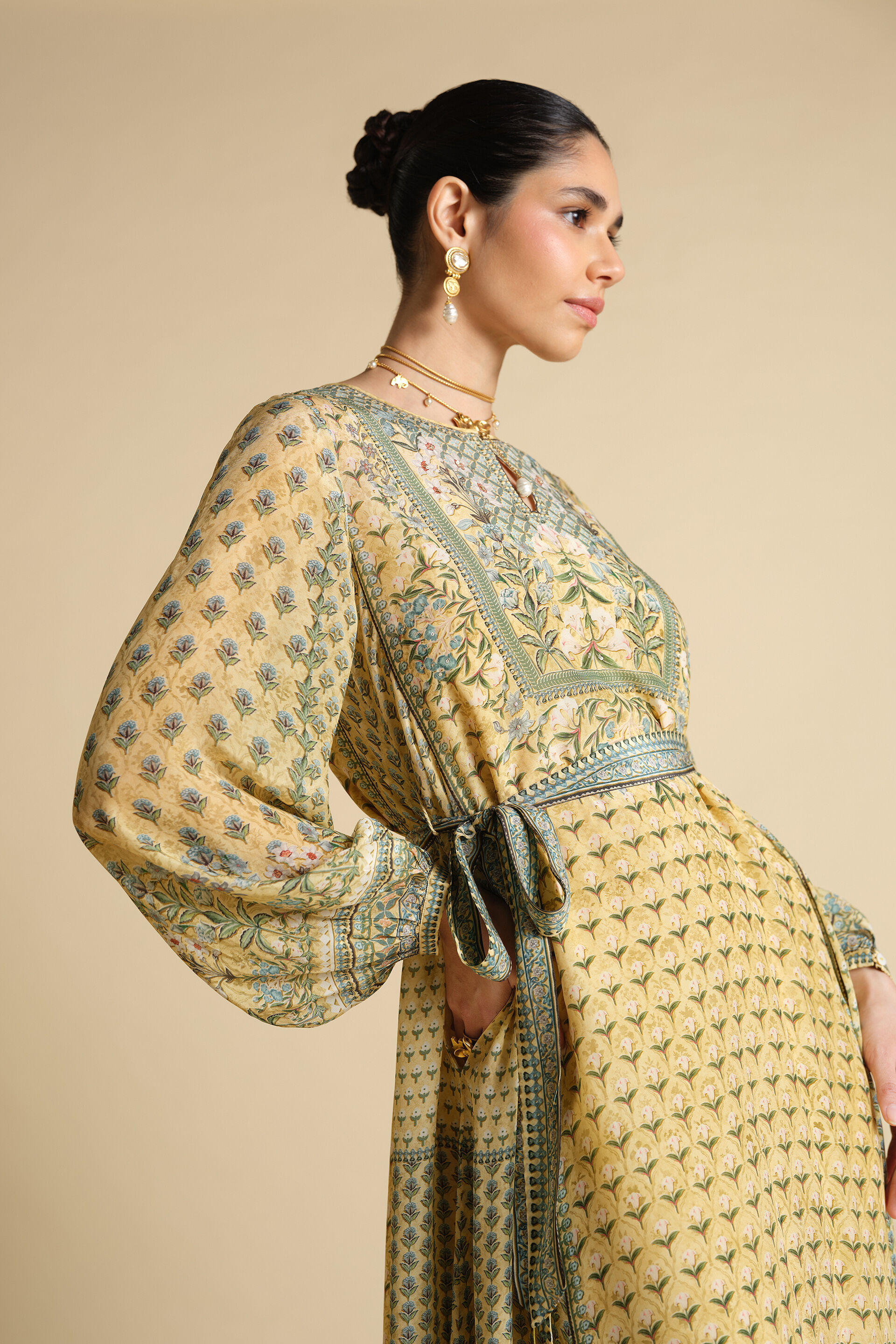 Azhaki Printed Kaftan - Yellow, Yellow, image 5