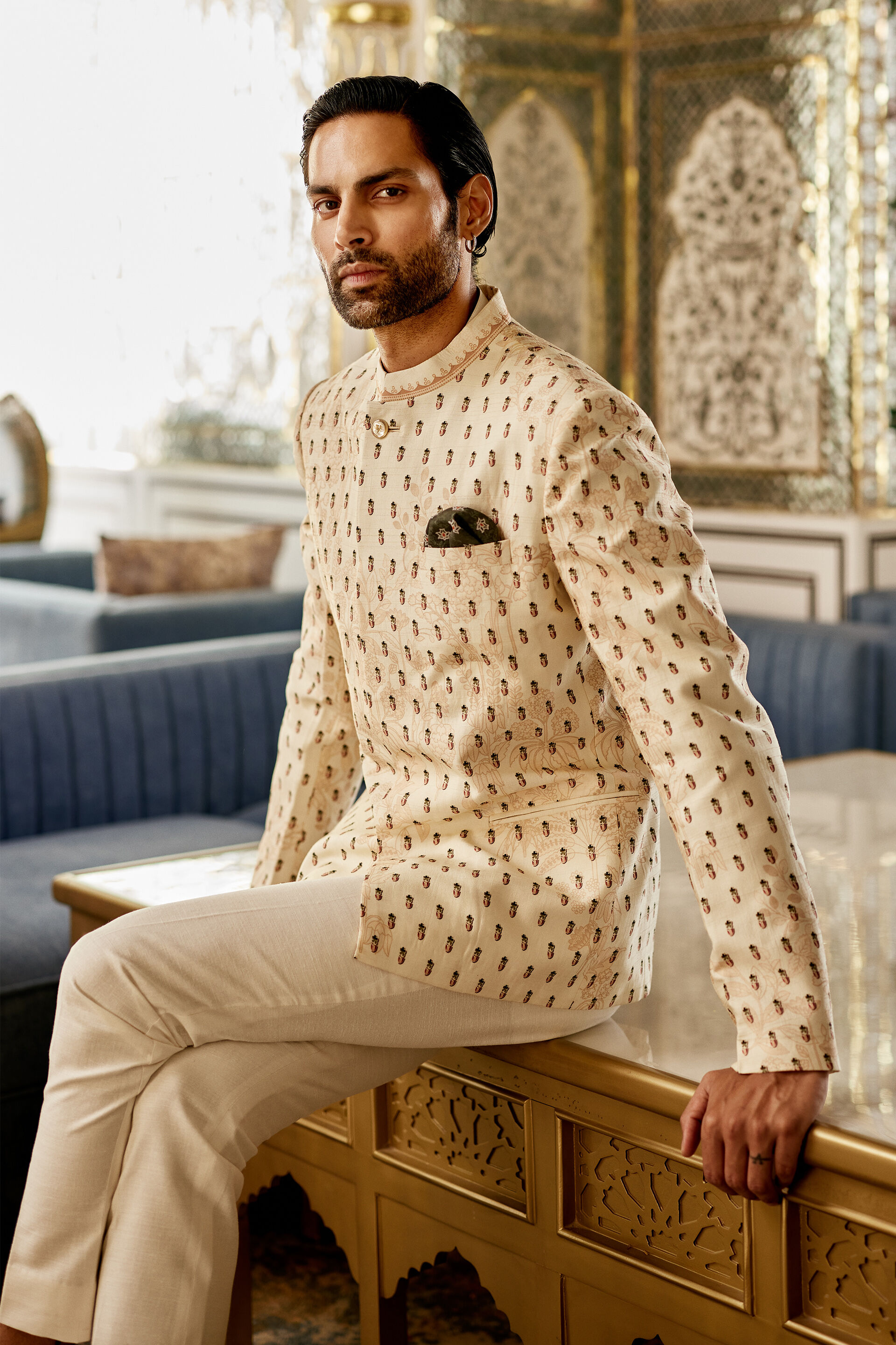 Eshan Silk Bandhagala - Ivory, Ivory, image 3