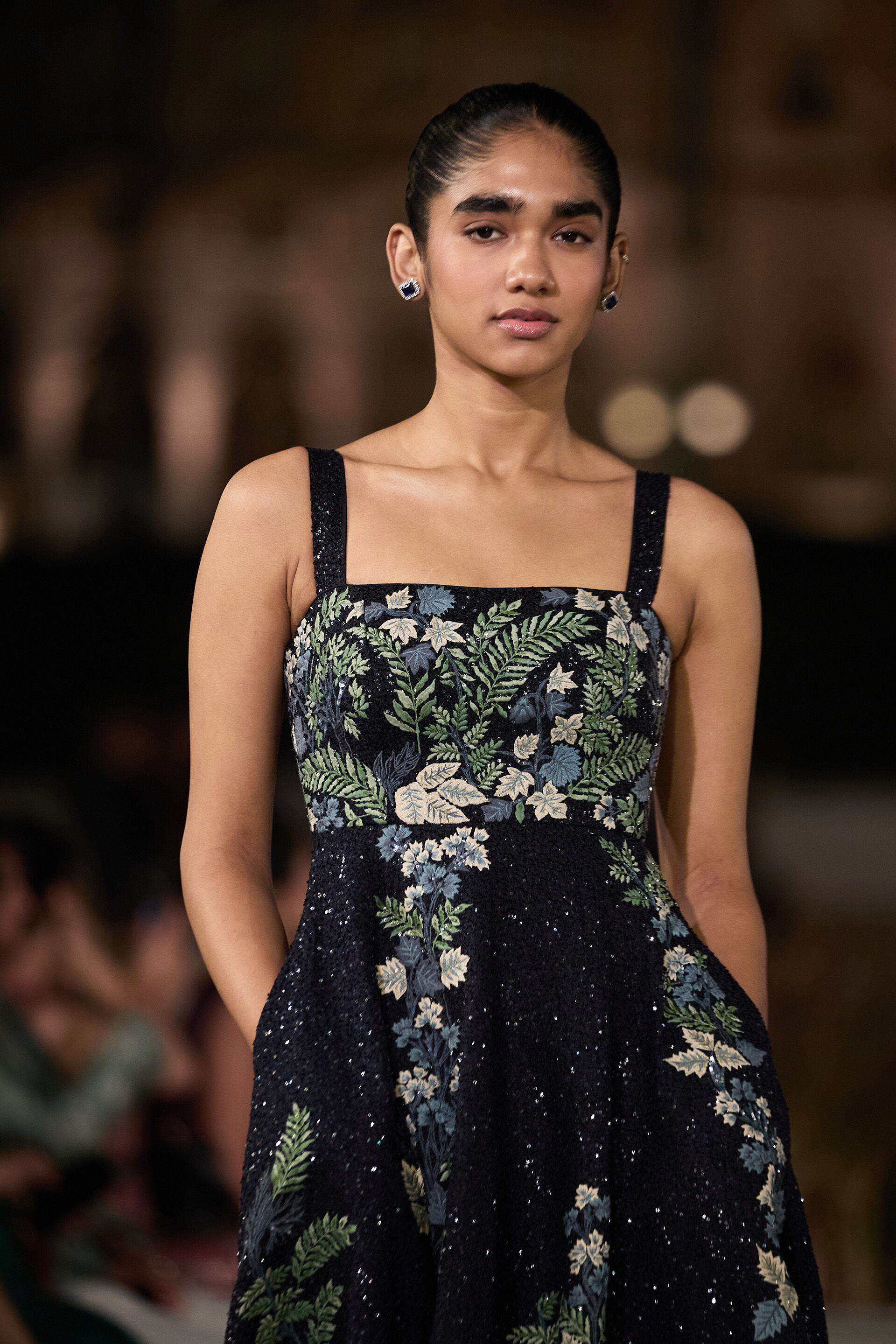 Fenrir Embroidered Silk Dress - Blue, Blue, image 2