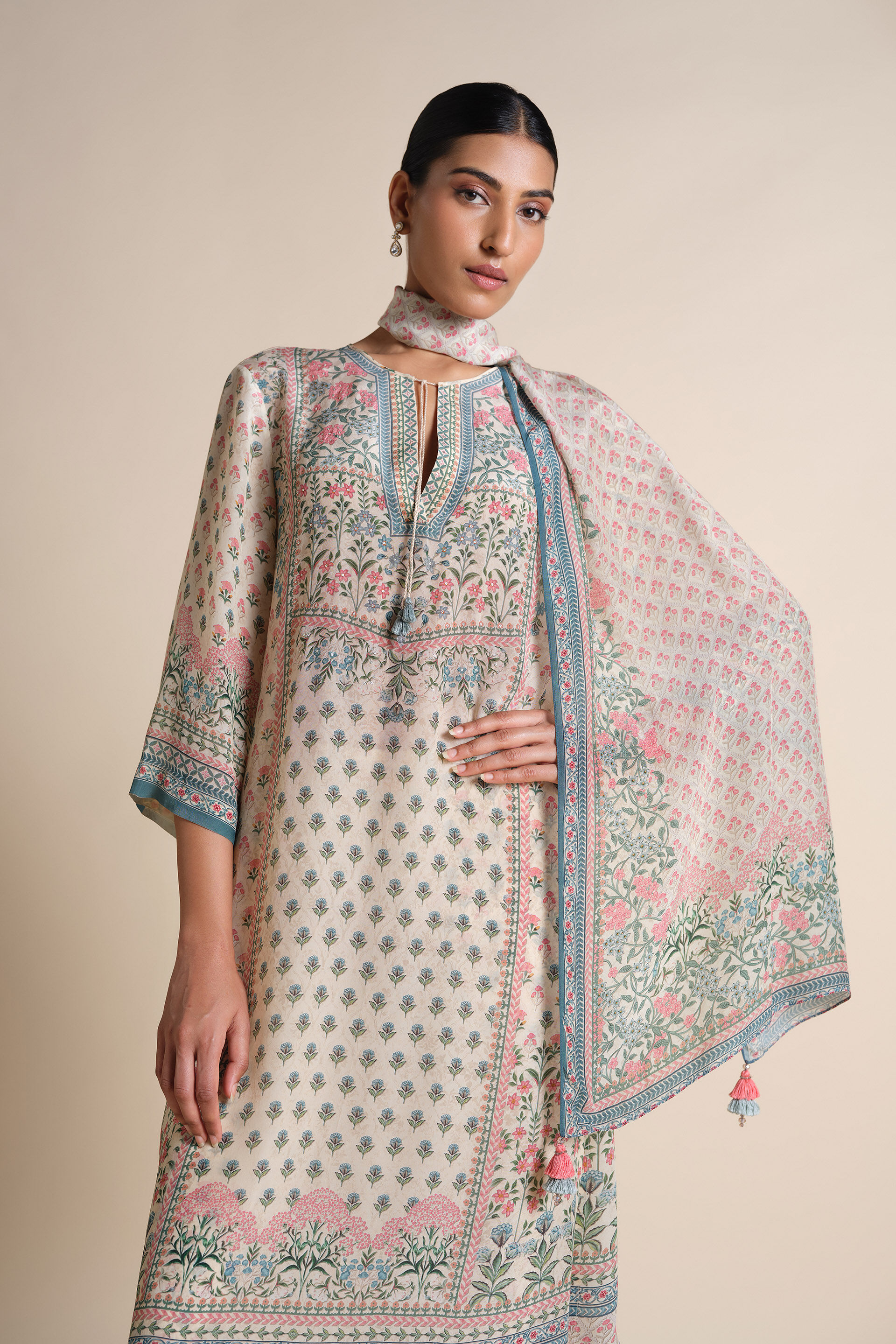 Indivarini Kurta Set - Cream, Cream, image 9