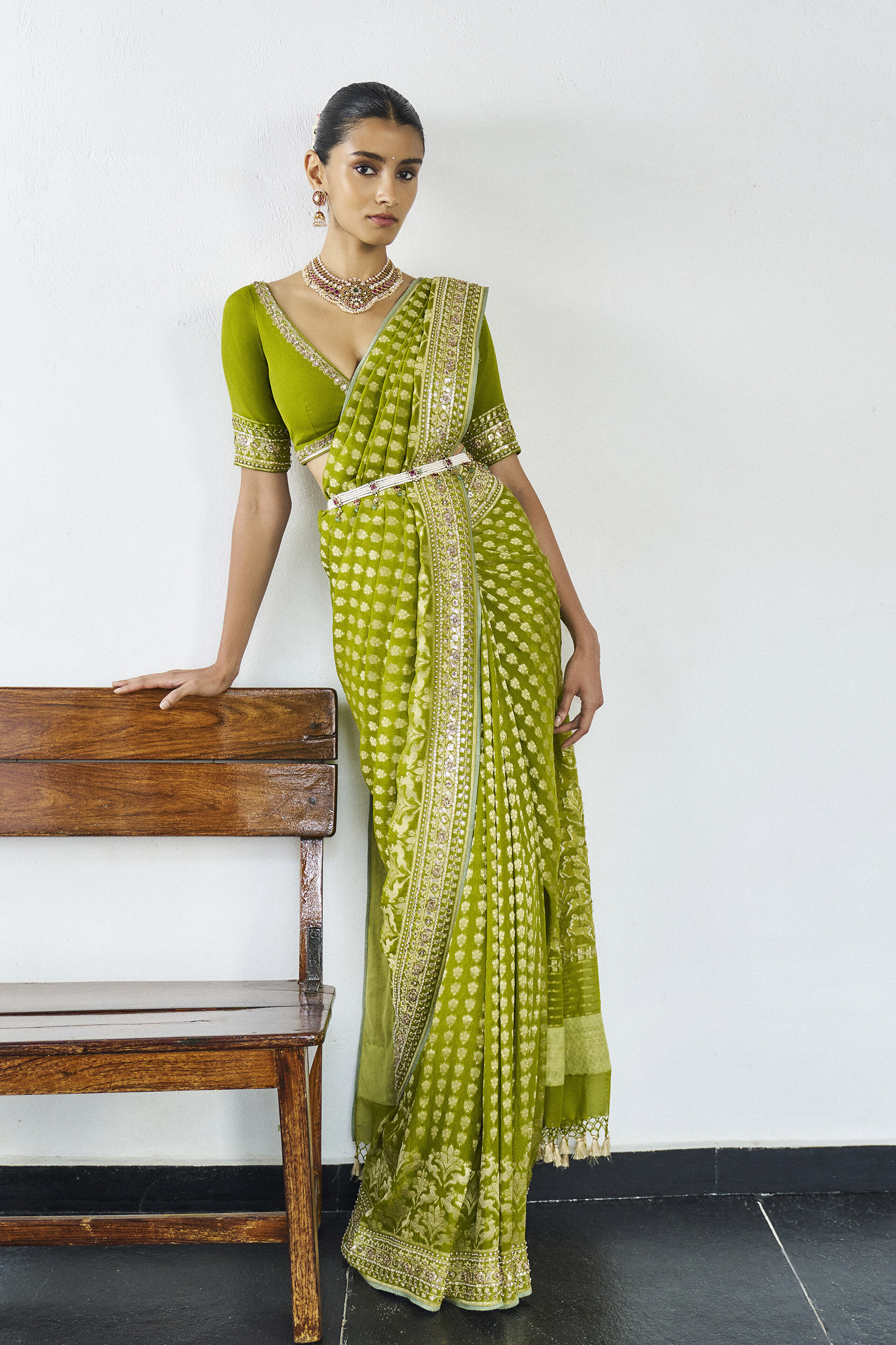 Yaari Benarasi Silk Saree - Green