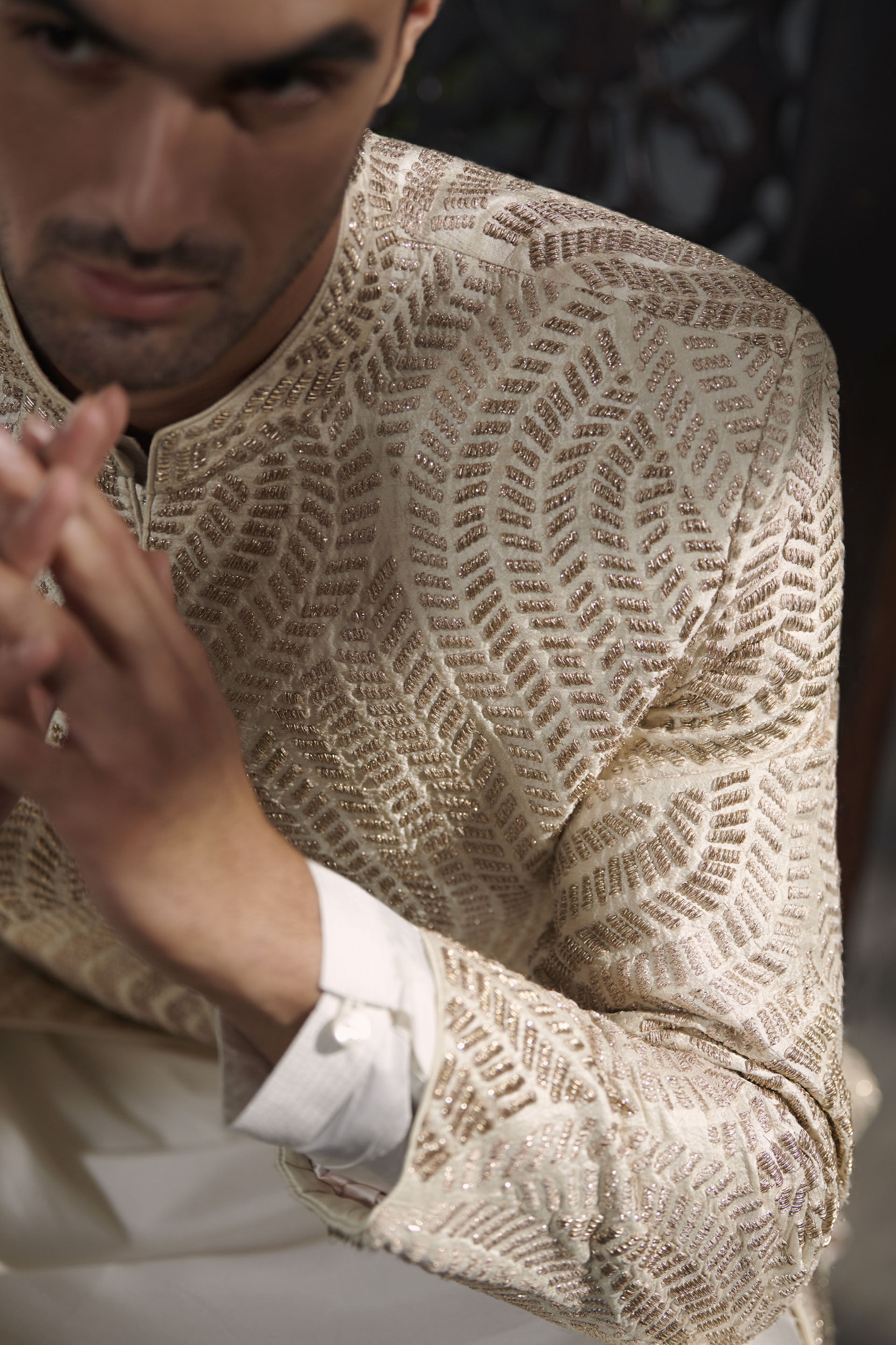 Palvit Sherwani - Off White, Off White, image 3