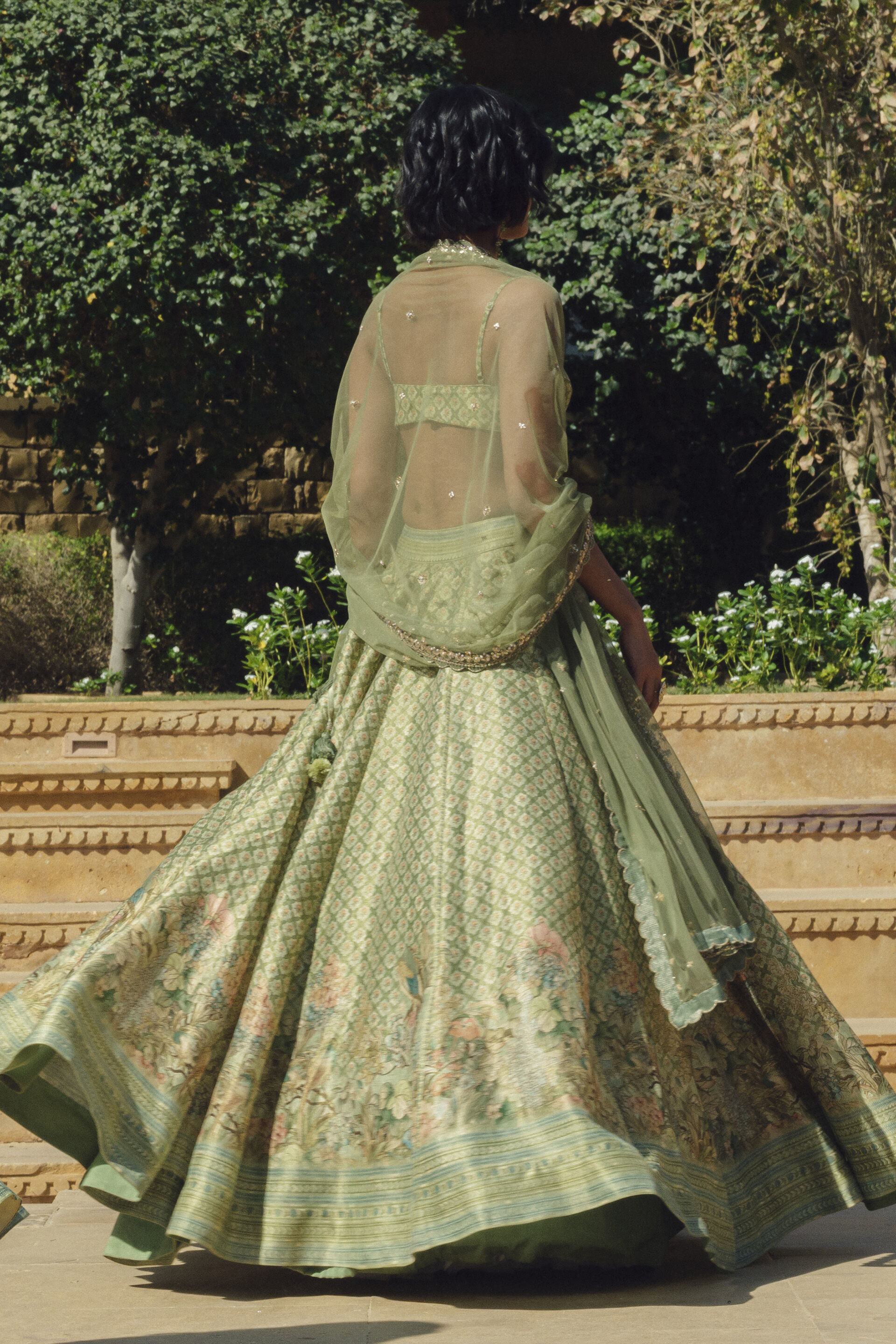 Fareeha Lehenga Set - Sage, Sage, image 5