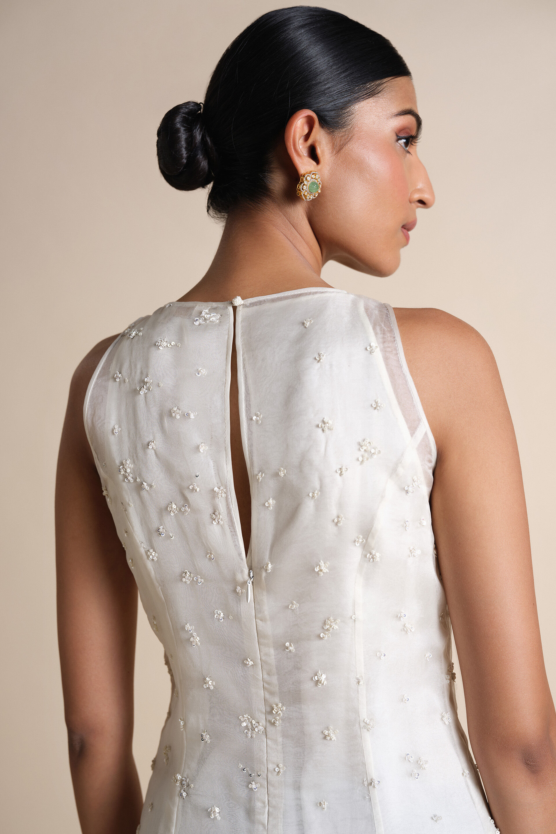 Mountain Mist Silk Gown - Ivory, Ivory, image 5