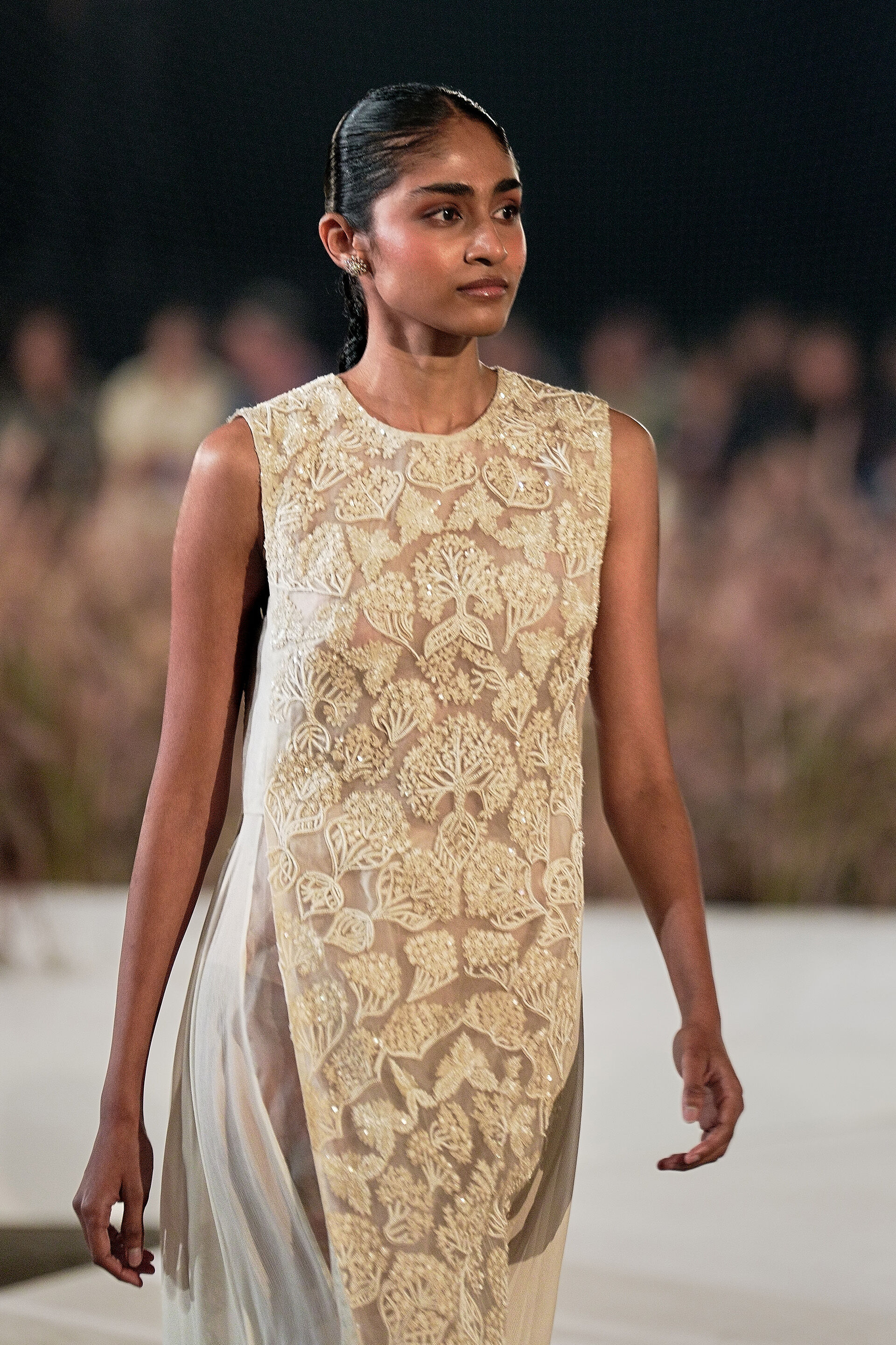 Calliandra Embroidered Silk Tabard Set - Ivory, Ivory, image 2